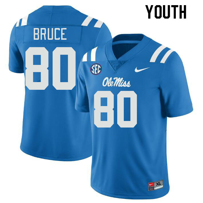 Youth #80 Zamari Bruce Ole Miss Rebels College Football Jerseys Stitched-Power Blue